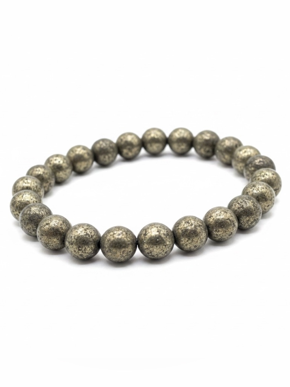 Genuine Pyrite Beaded Stretch Bracelet Abundance Prosperity